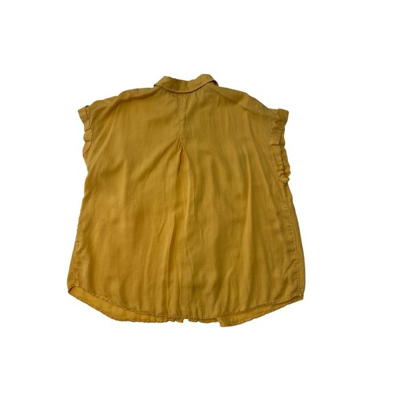 Wonderly Womens Mustard Yellow Button-Up Sleeveless Top Collar Pockets 1X 1809 - Picture 2 of 6